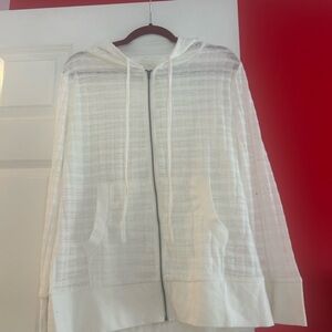 White Hooded Zip-Up Jacket